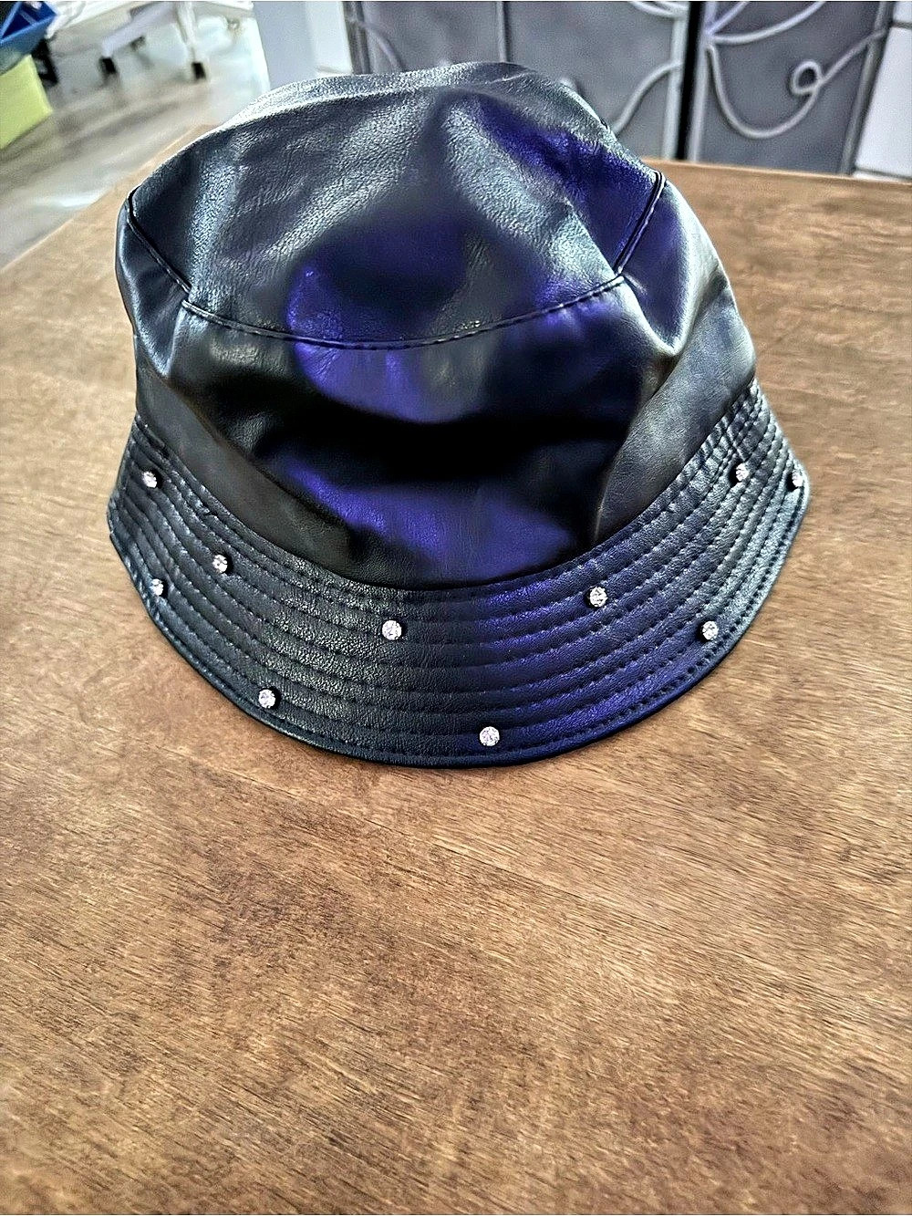 Black Studded Bucket Hat
